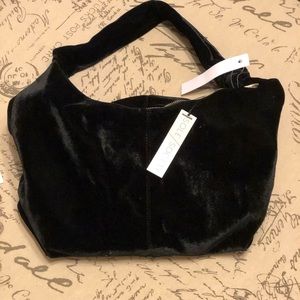 Sole society black velvet purse